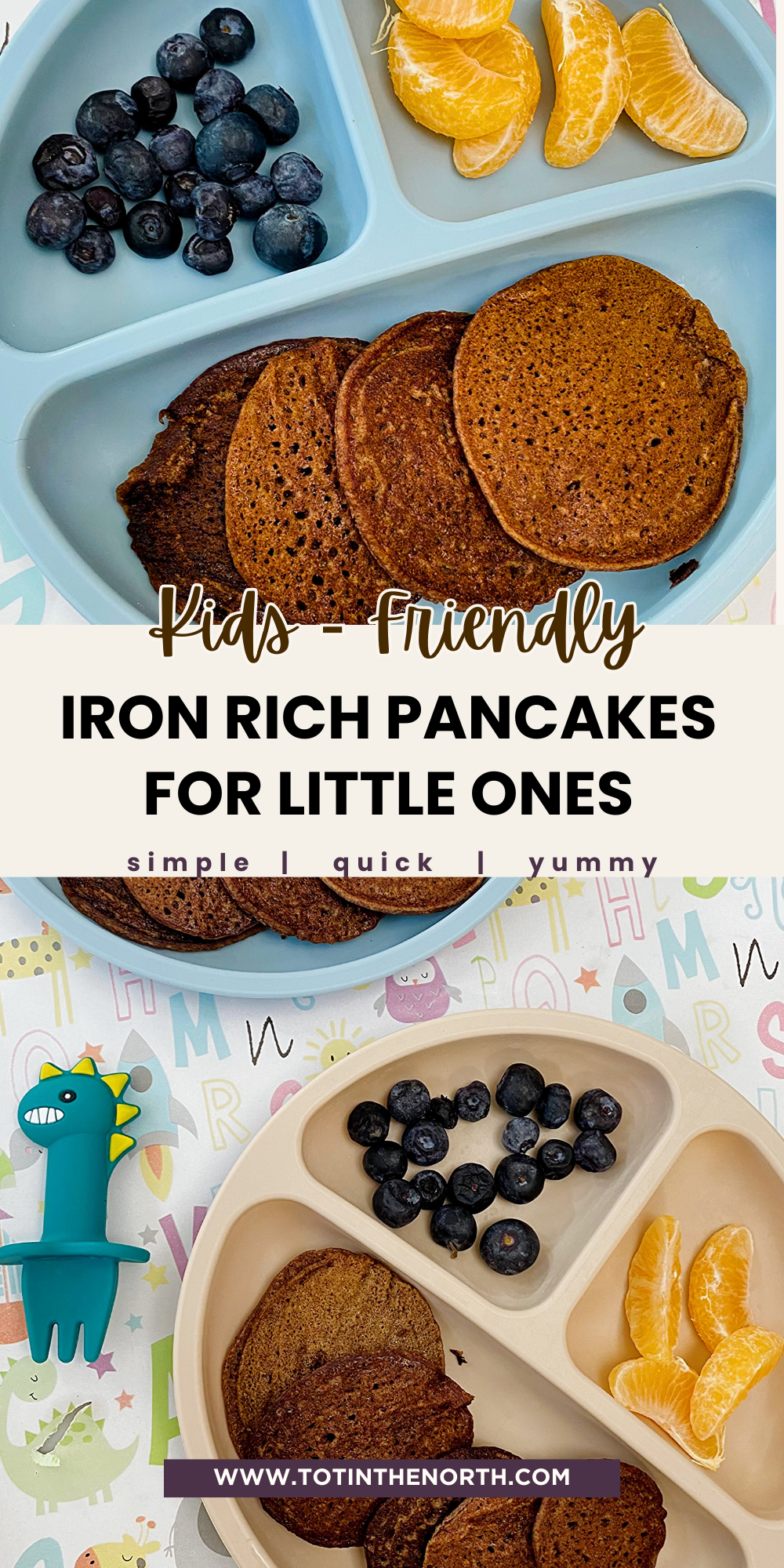Pinterest pin image for Millet Banana pancakes for baby and toddlers.