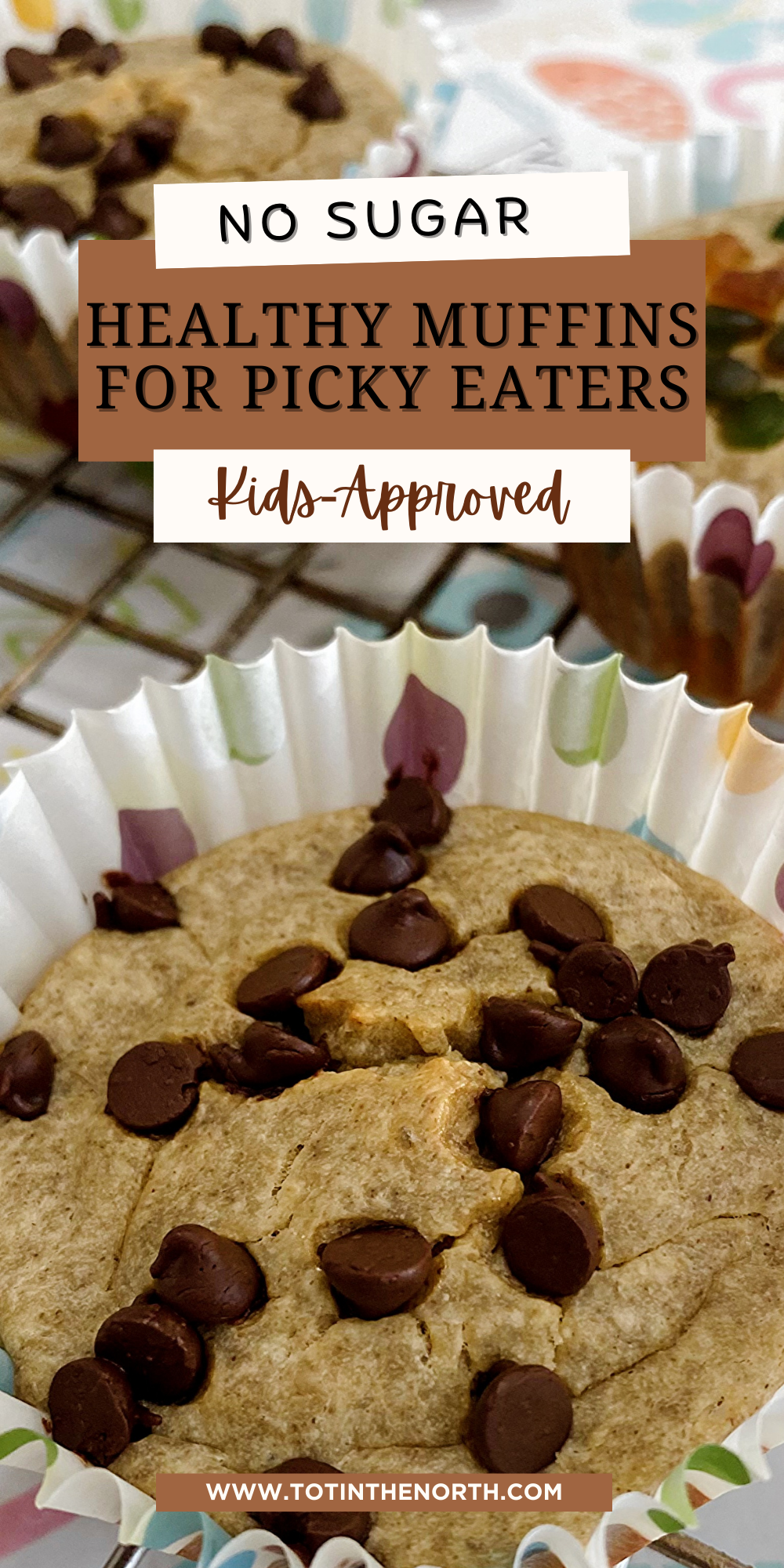 Pinterest pin of banana oats blender muffins.