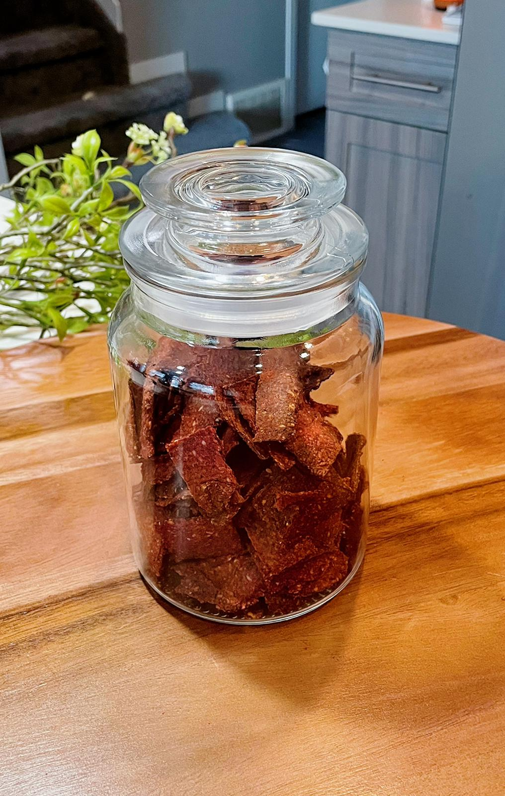 Beetroot cracker in a airtight container jar